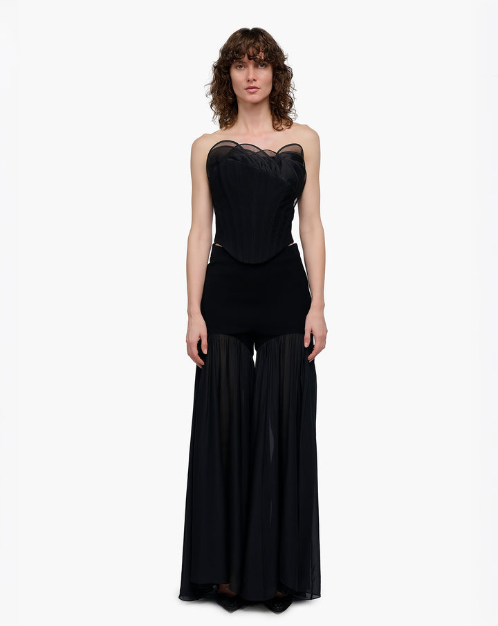 Onyx Ruffle Corset Top