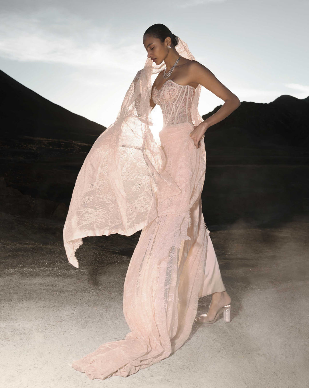 Corseted Crystal Saree Gown - Image 6