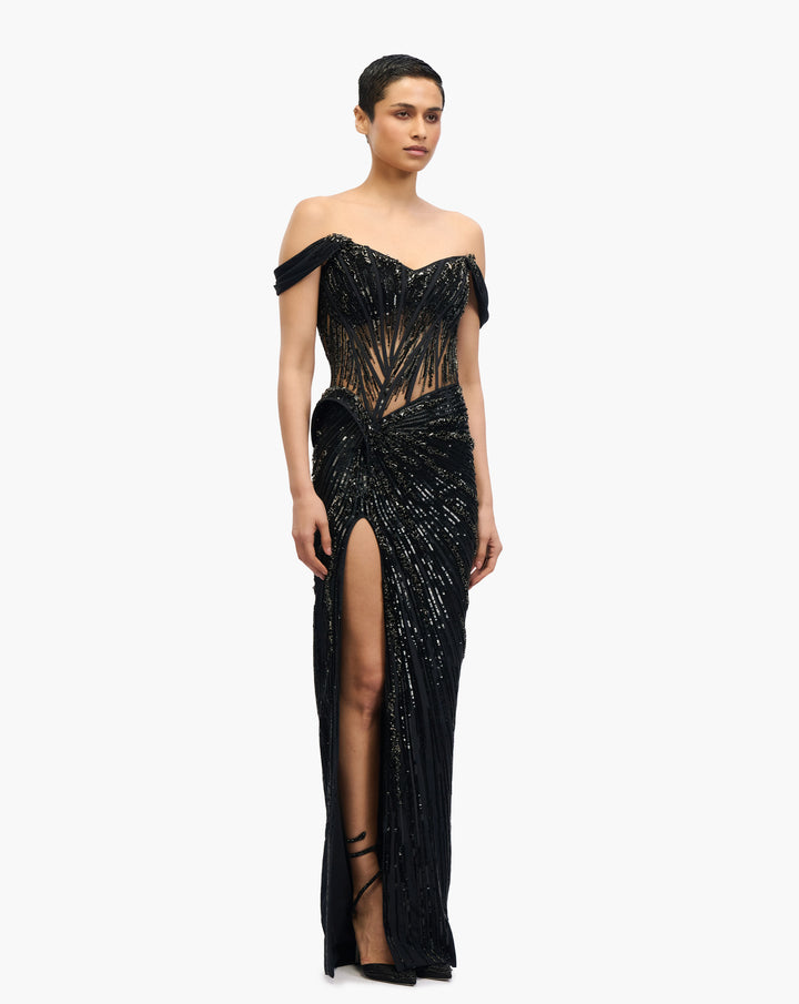Obsidian Crest Gown