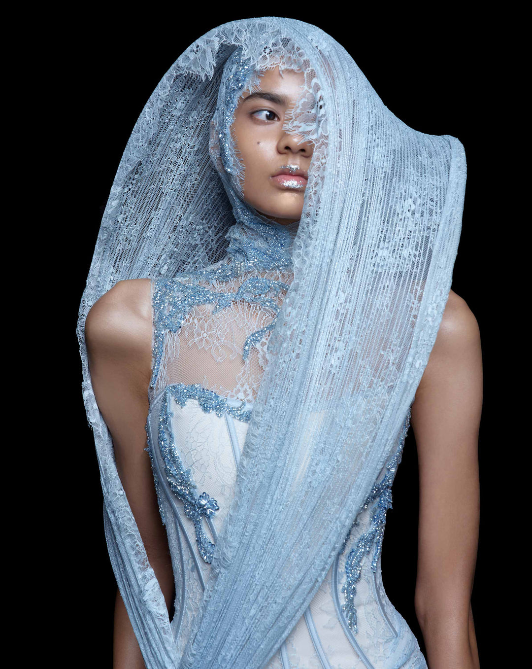 Moonveil/ Cosmic Orbit Saree Gown