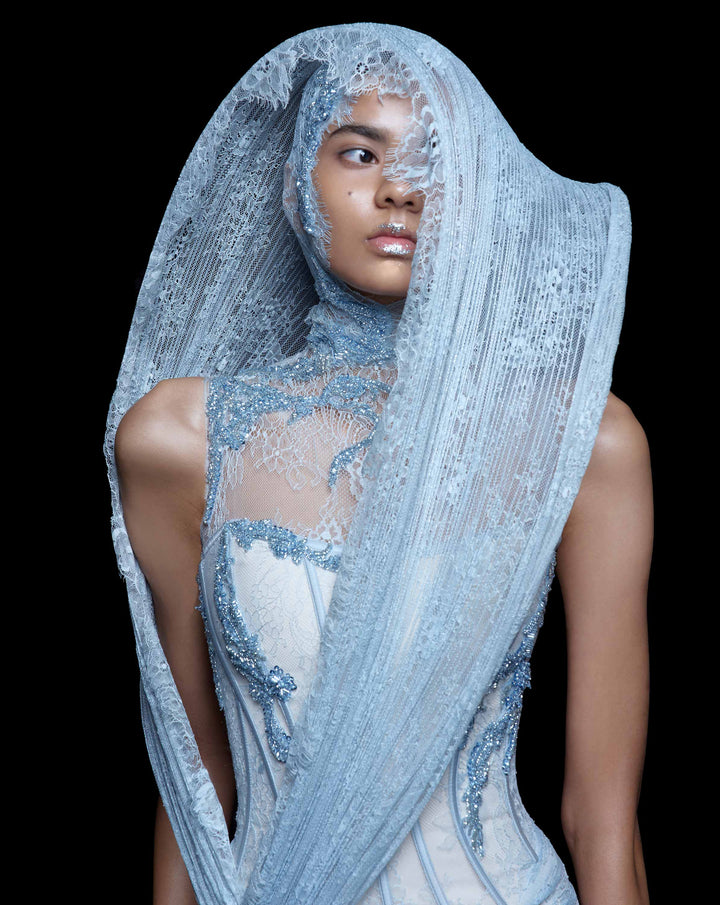 Moonveil/ Cosmic Orbit Saree Gown