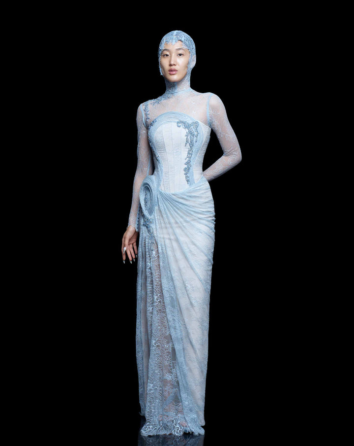 Moonwake/The Cosmic Ripple Sculpted Gown