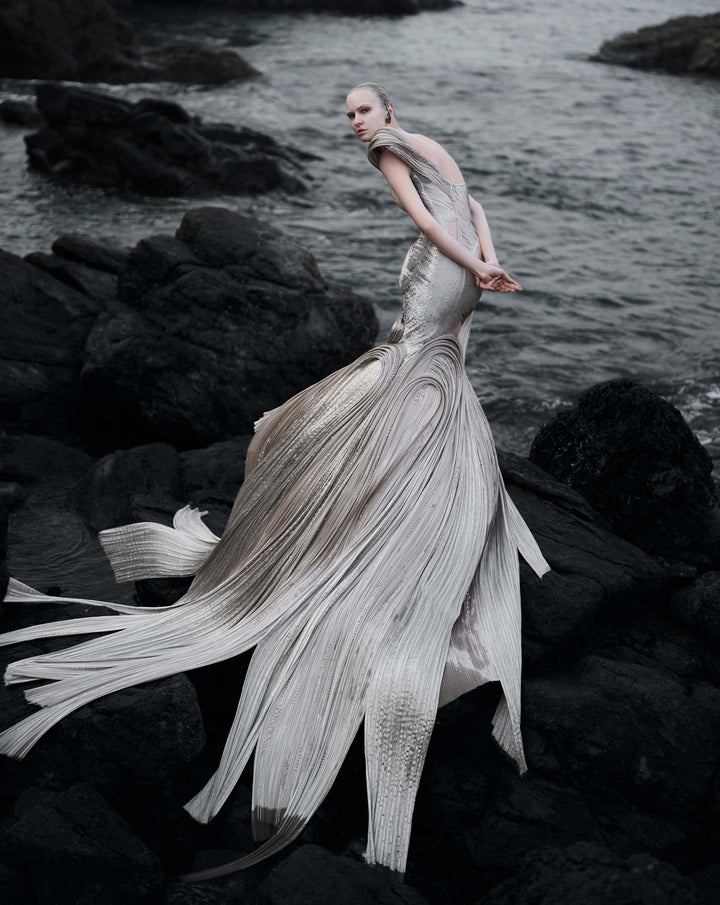 The Sculpted One-Shoulder Satin Gown
