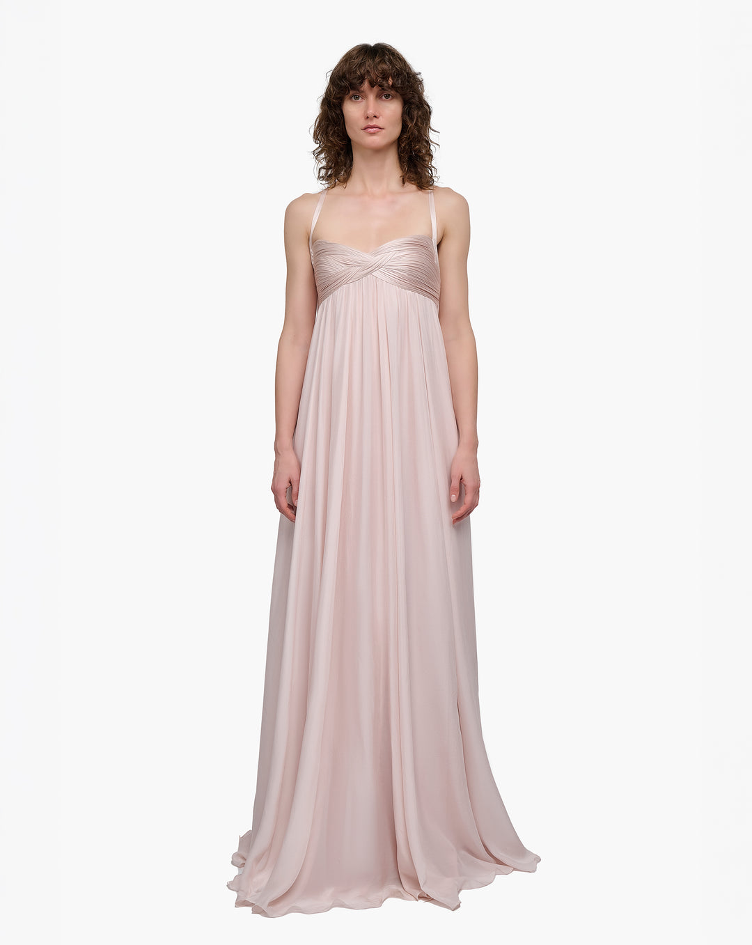 Solar Bloom Chiffon Gown