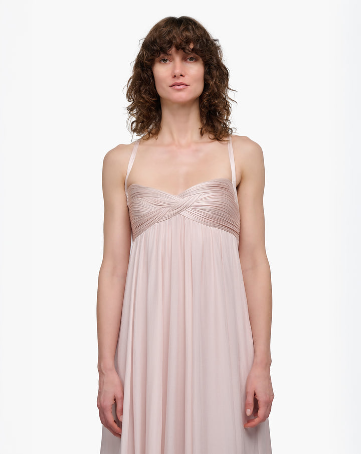 Solar Bloom Chiffon Gown