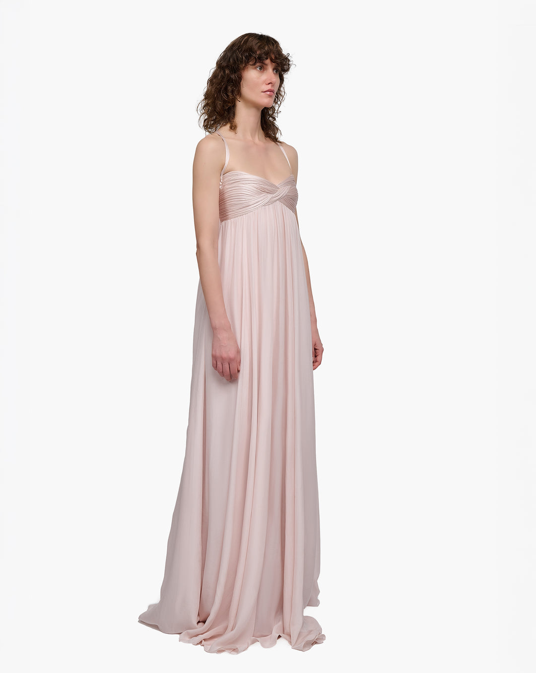 Solar Bloom Chiffon Gown