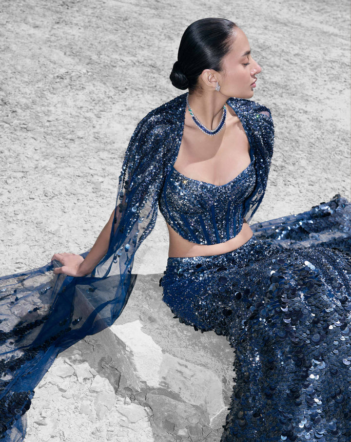 Crystallised Scale Lehenga - Image 2