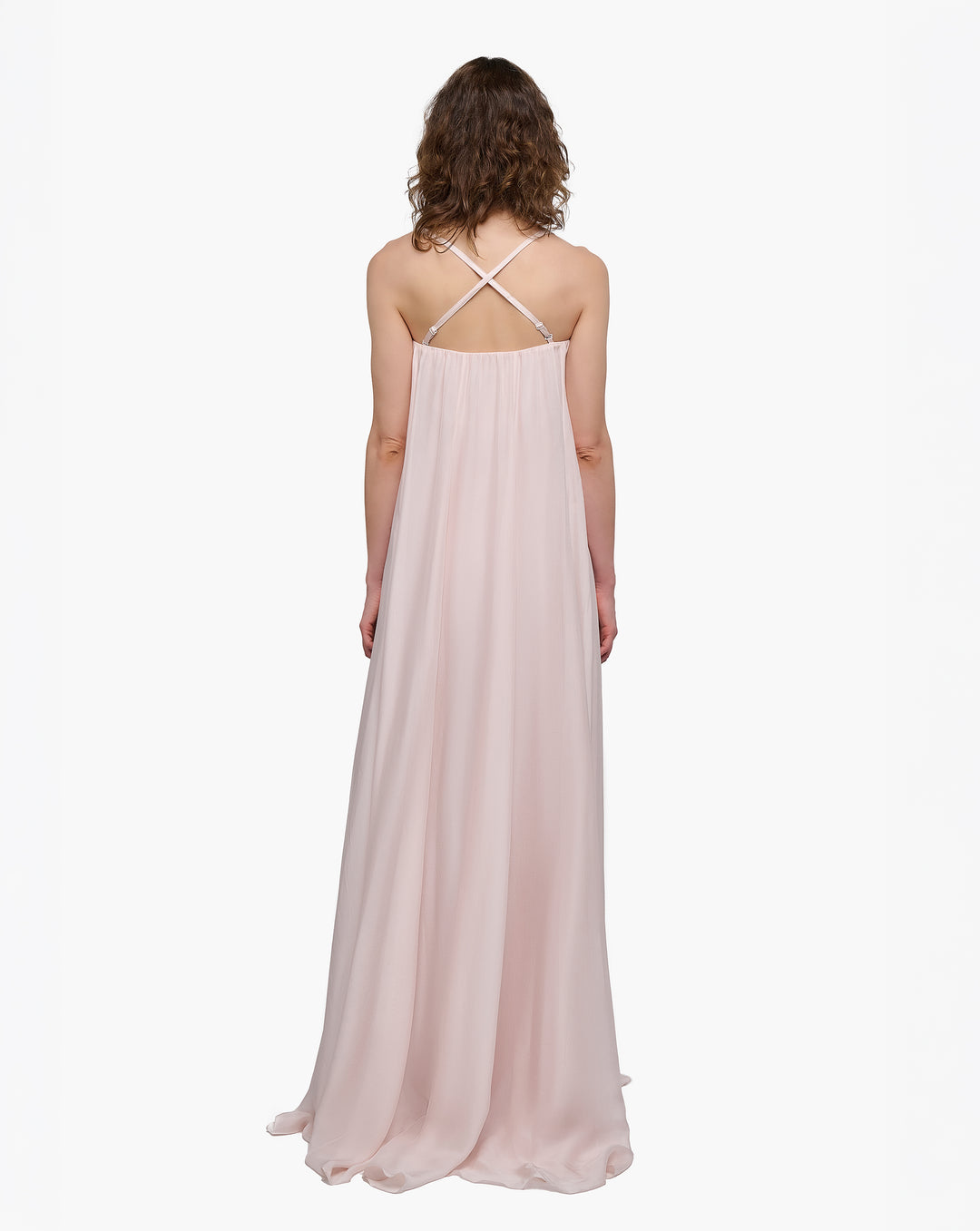 Solar Bloom Chiffon Gown
