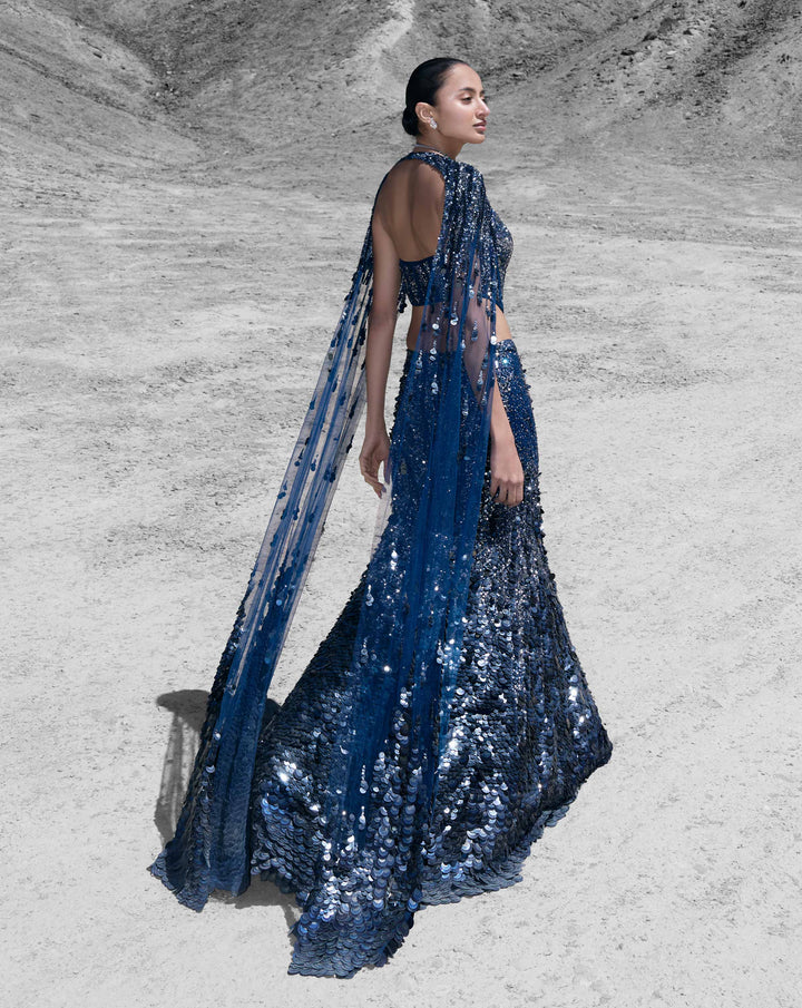 Crystallised Scale Lehenga - Image 3