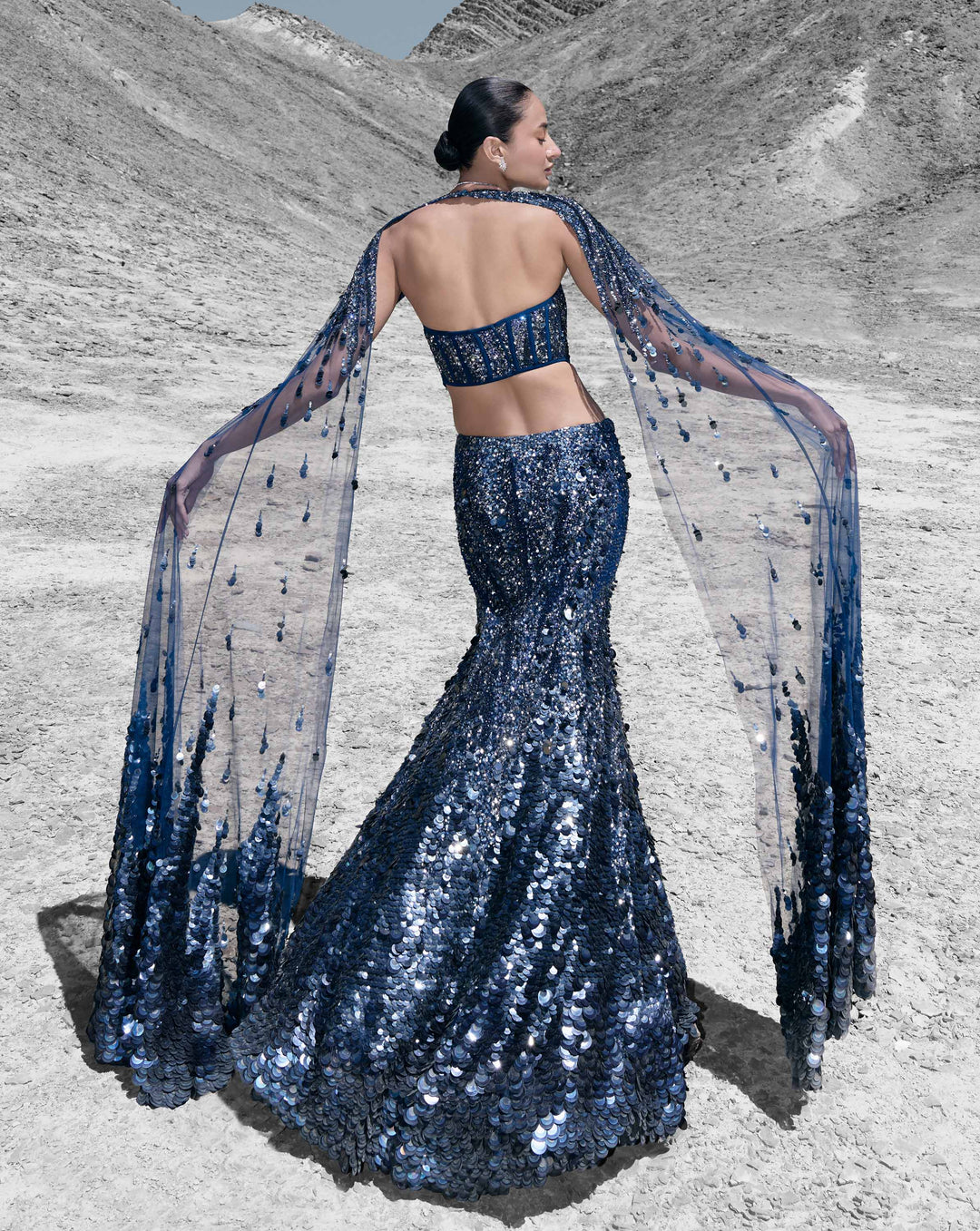 Crystallised Scale Lehenga - Image 4