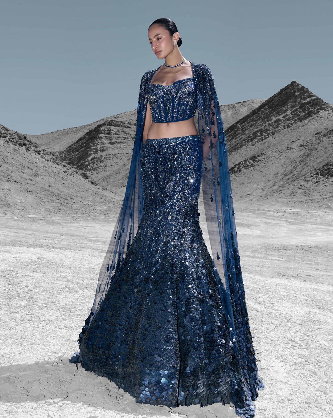 Crystallised Scale Lehenga - Image 5