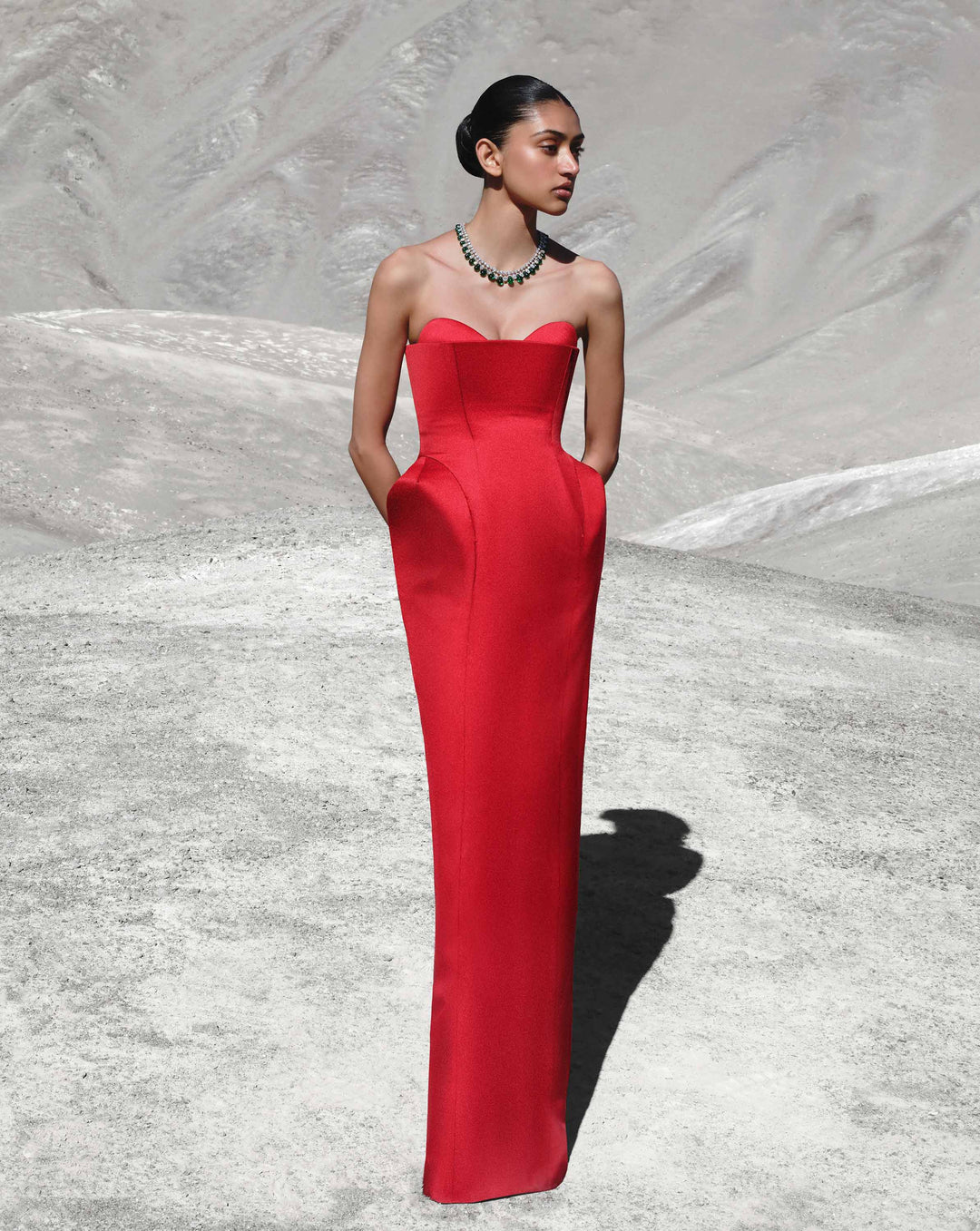 Crimson Veil Gown - Image 1