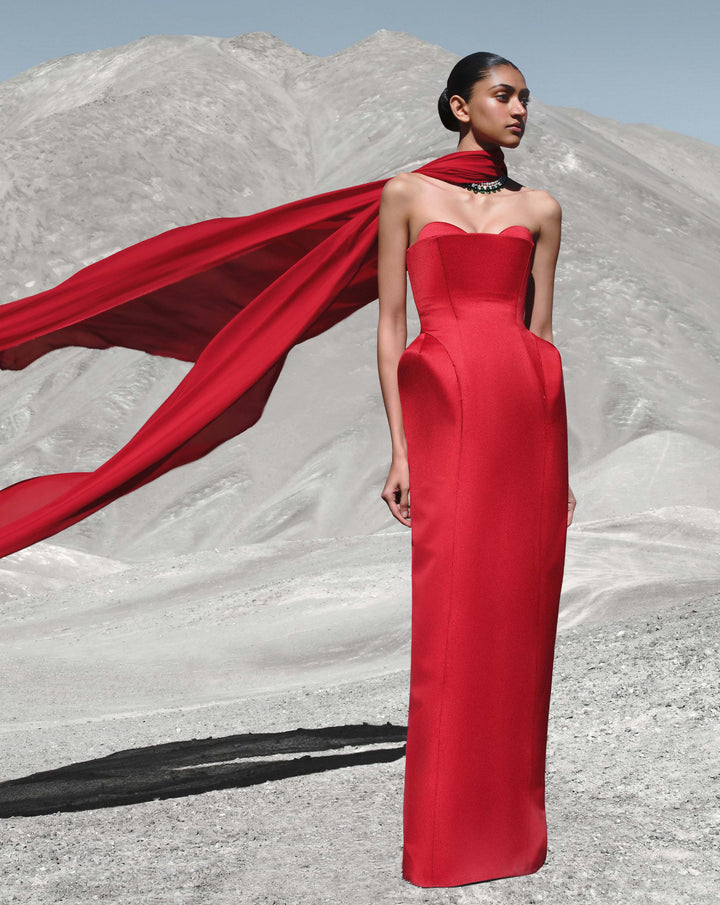 Crimson Veil Gown - Image 3