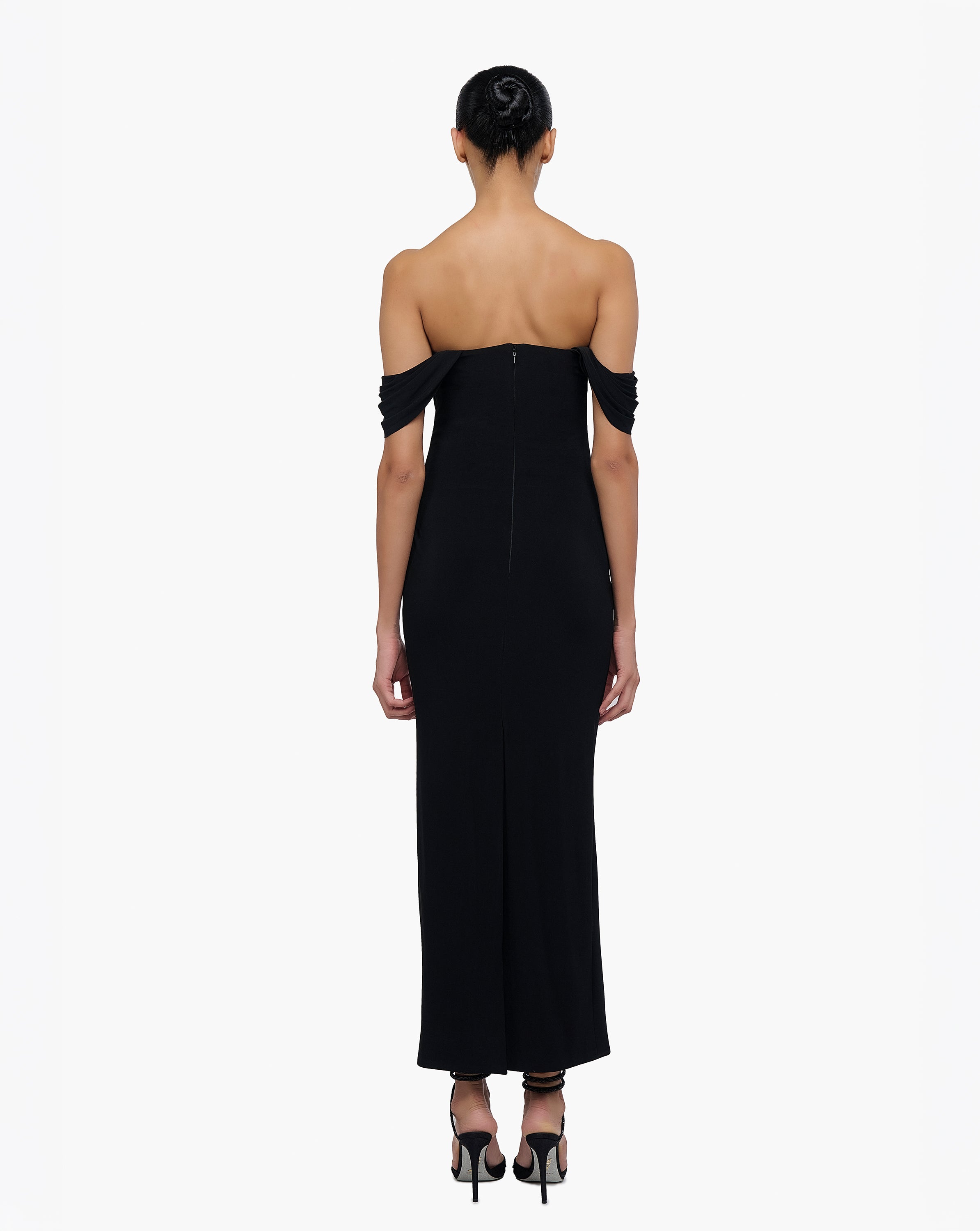 Noir Flow Midi Dress
