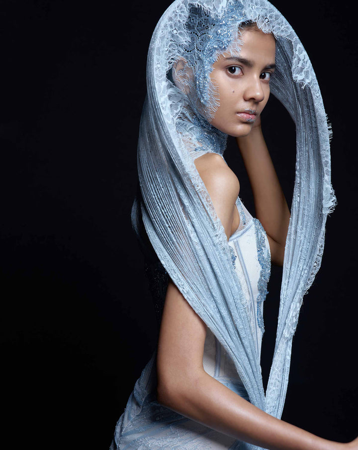 Moonveil/ Cosmic Orbit Saree Gown