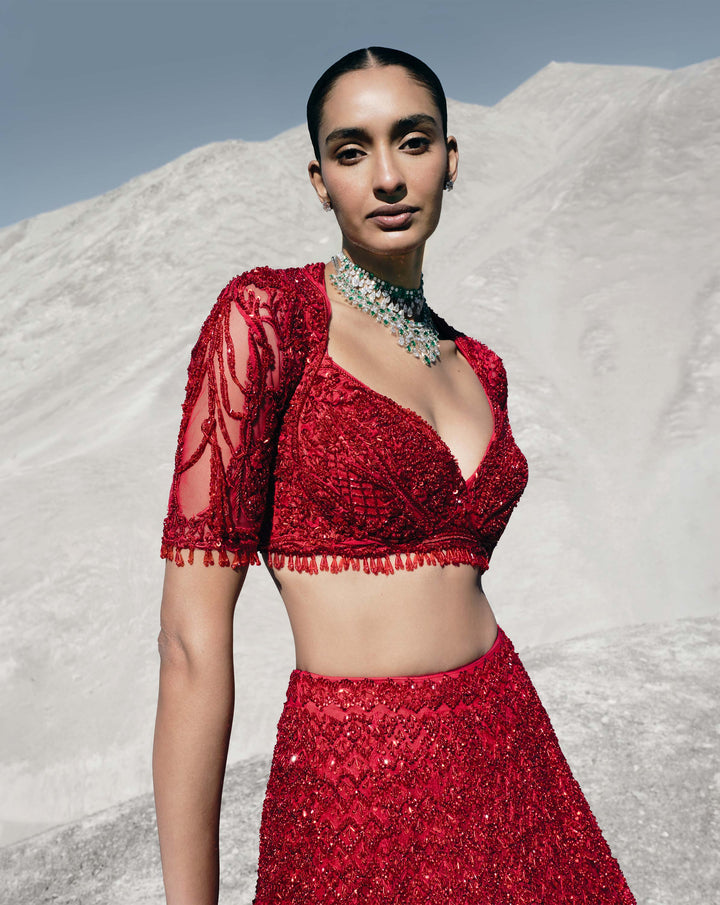 The Scarlet Vow Lehenga