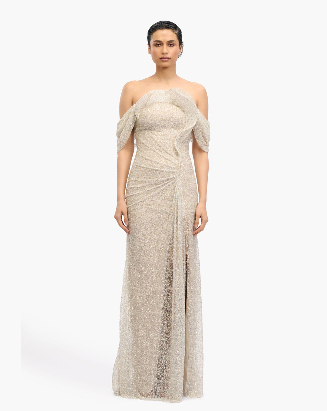 Neptune Ruffle Sequin Gown