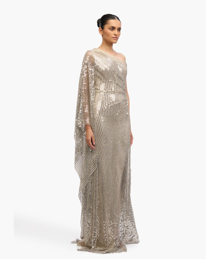 Astral One-Shoulder Sequin Gown