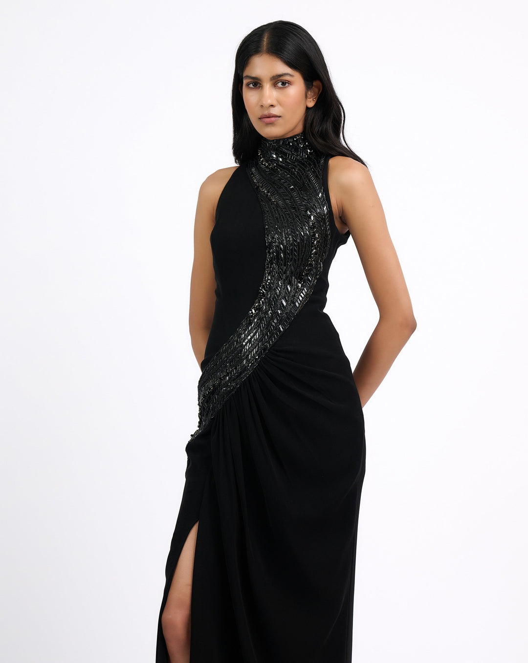 Wave Embroidered Gown