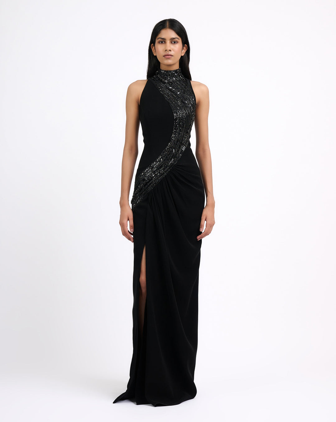 Wave Embroidered Gown