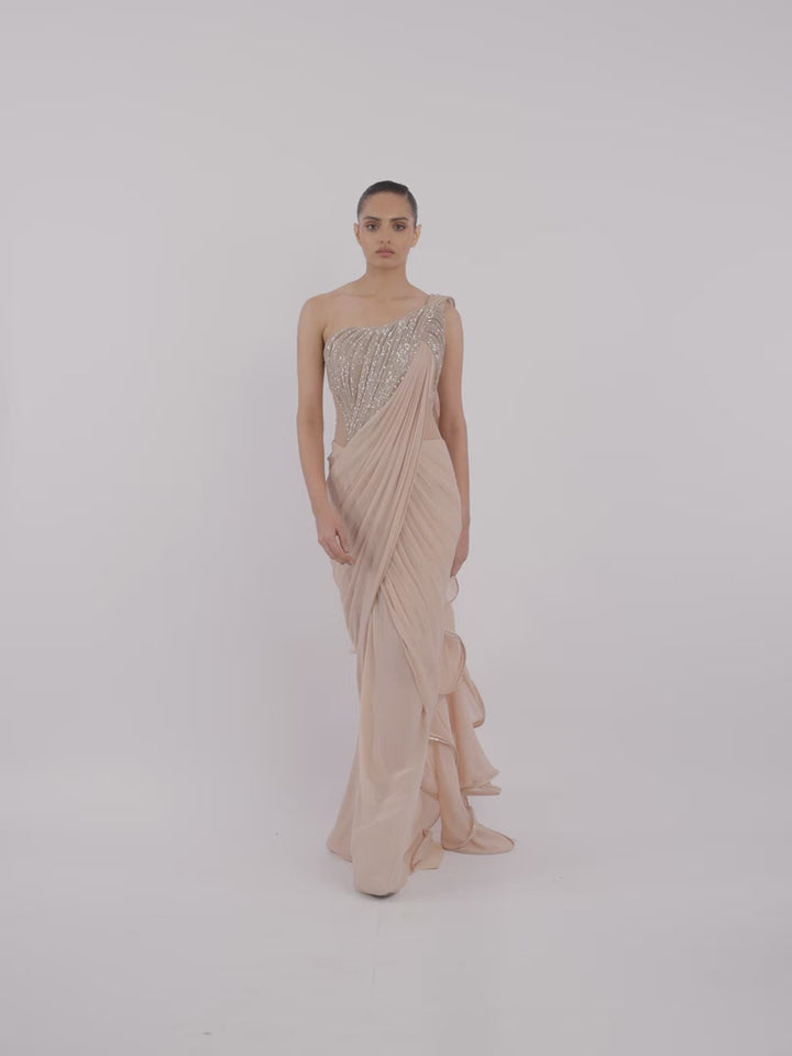 The Wave Drape Saree Gown