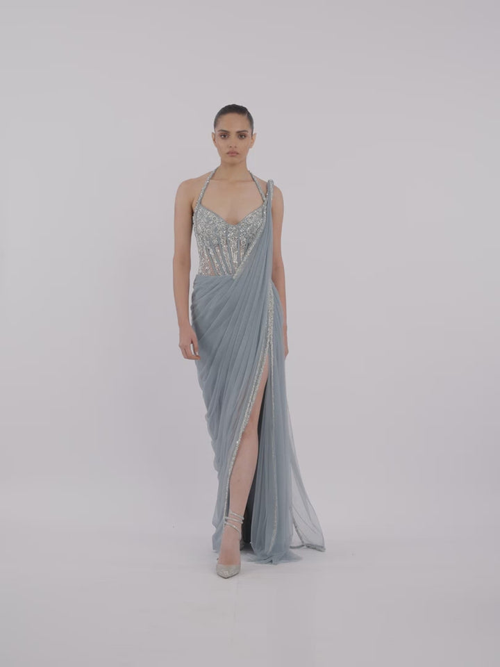 The Corseted Bodice Saree Gown