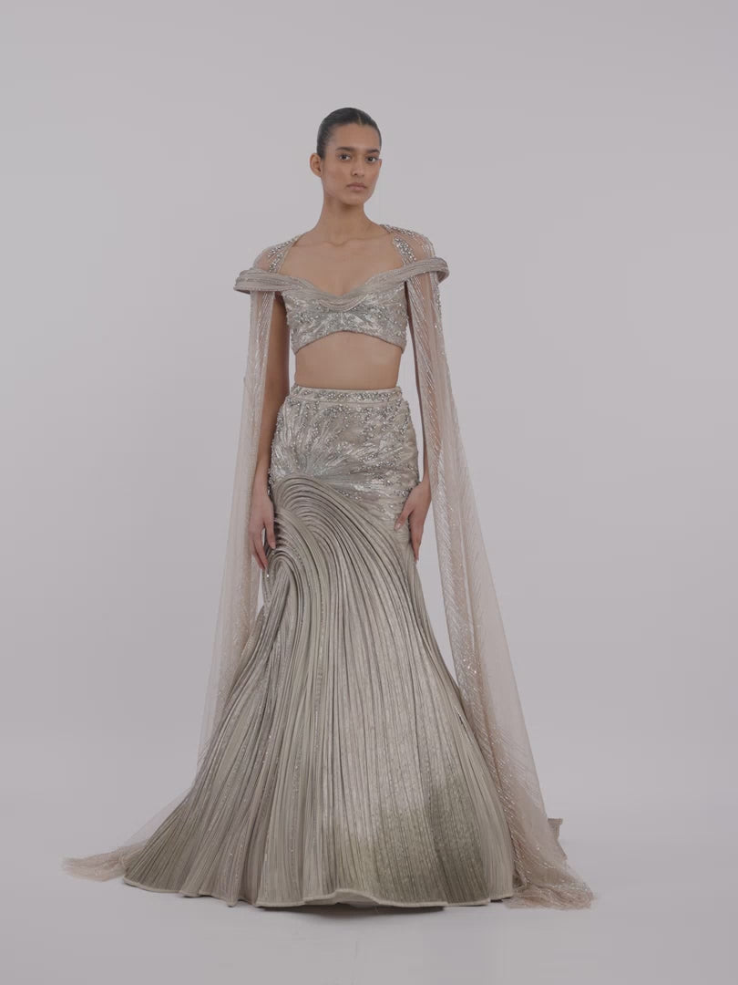 The Brocade Lehenga Set with Cape