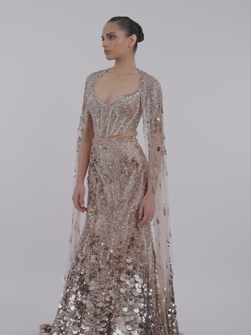Crystallised Scale Lehenga