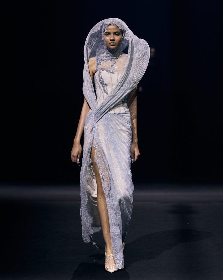 Moonveil/ Cosmic Orbit Saree Gown