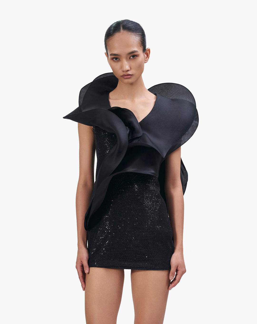 The Deconstructed Shimmer Ruffle Dress