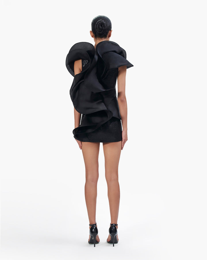 The Deconstructed Shimmer Ruffle Dress